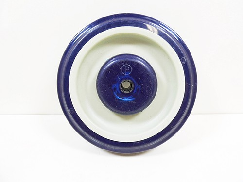 Caster wheel blue white x - wheel, 5"