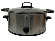 Slow Cooker 3.5L Stainless Steel Tempered Glass Lid & Removable Non-Stick Bowl