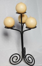 Wrought iron candelabrum with 4 candles table candle stick candelabra 17"