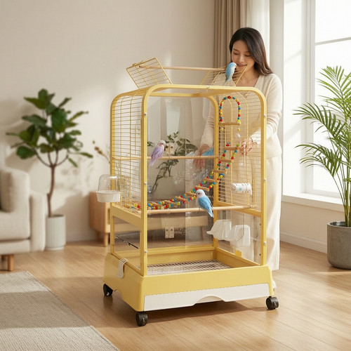 Parrot cage with clear - cage,