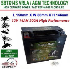 SuperBatt SBTX14S YTX14-BS AGM