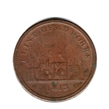 GB 1813 WELSH FLINT LEAD WORKS 1D TOKEN VF/GVF (05)