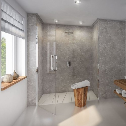 Concrete grey pvc - pvc, bathroom
