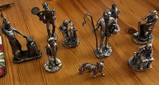 8 Vintage Pewter Figurine Lot