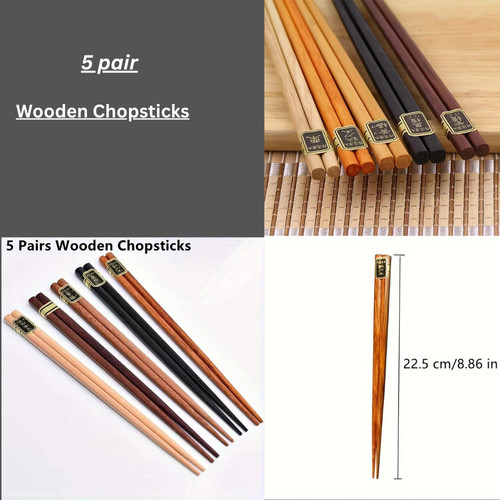 Pairs bamboo chopsticks - 5, –