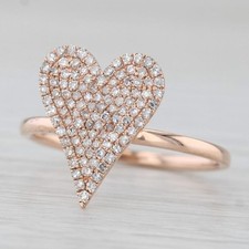 1.25Ct Heart Shaped Diamond Cluster Engagement Wedding Ring 14K Rose Gold Finish