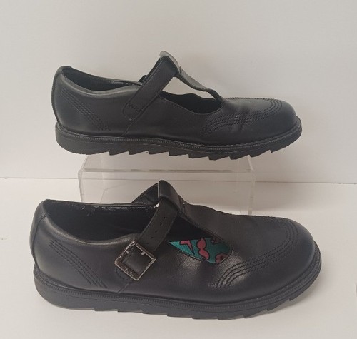 Clarks black leather - leather, t-bar