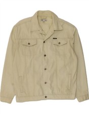 VINTAGE Mens Denim Jacket UK 46 3XL Yellow Cotton CV03