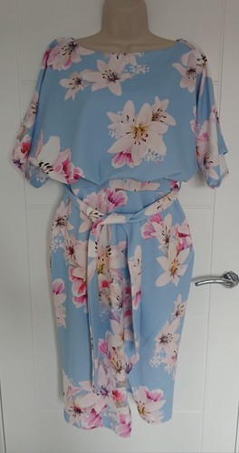 Quiz batwing dress blue floral - dress,
