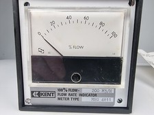 Kent MHG 4811 Flow Rate Indicator 200 m³/h 0–100% Gauge + Wiring Diagram Vintage