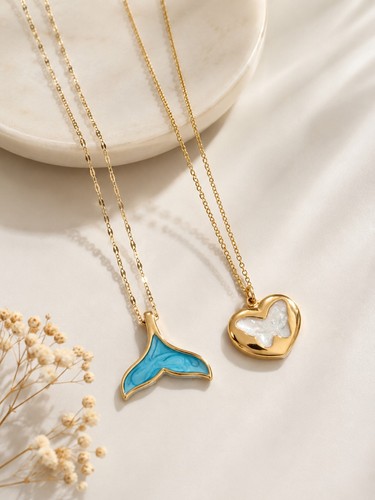 Blue whale tail white heart - whale,