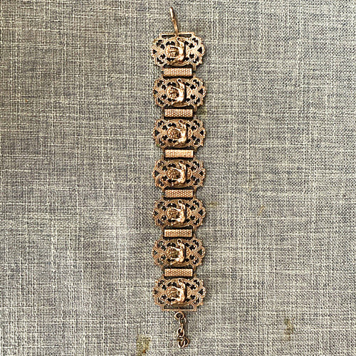 Gold tone metal filigree panel - gold,