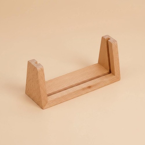 Shaped wooden stand - wooden,