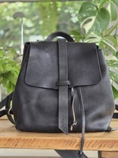 Jigsaw Blake Black Leather Backpack Rucksack Shoulder Bag