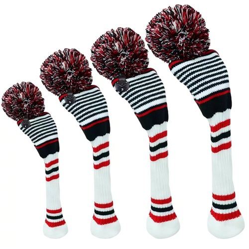 Golf wood club headcover - wood, pom