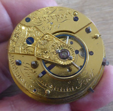LIVERPOOL MAKER R.ROSKELL  ANTIQUE GENTS FUSEE  POCKET WATCH MOVEMENT WORKING
