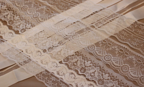 White lace and ribbon - white,