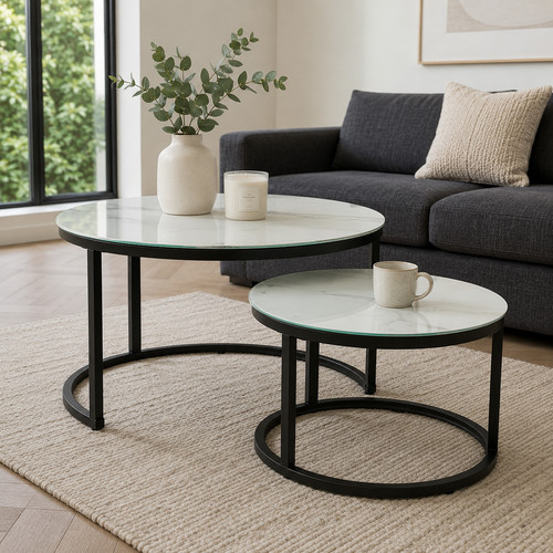 Round glass nesting - nesting, coffee