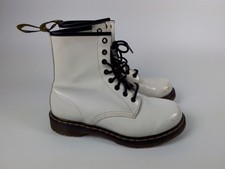 Dr. Martens AirWair 1460 White Smooth Leather Lace Up Ankle Boots UK 6