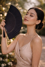 Luxury Black Folding Hand Fan