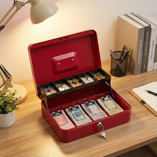 Metal cash box lockable money - lockable,