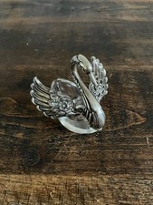 SOLID SILVER & GLASS SWAN OPEN