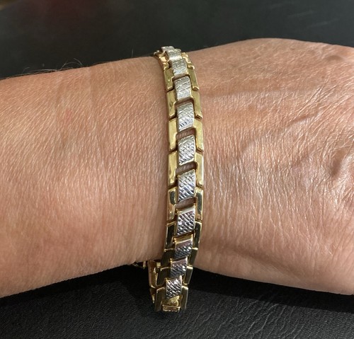 9ct gold bracelet 375 gents - gold,
