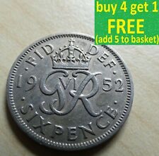 George VI Sixpence 6D Silver/