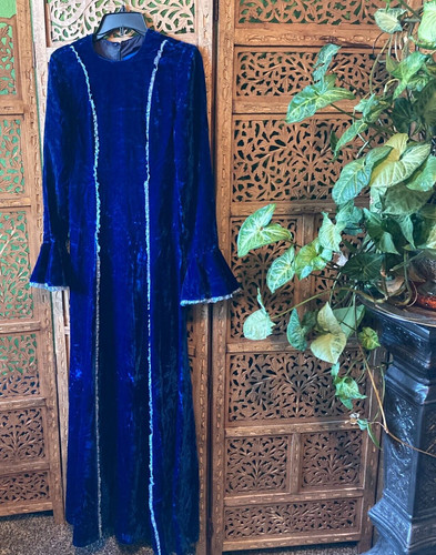 Vintage velvet royal - royal, blue