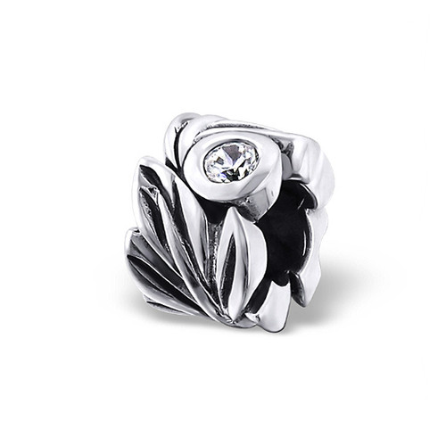 Leaf bead charm 925 - bead,