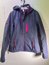 Ladies Superdry Windtrekker Blue Fleece Lined Jacket Hooded Size 10