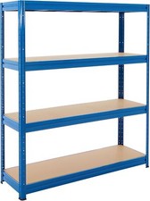 BiGDUG Heavy Duty Garage Shelving Unit - 177cm Height - 4 Tier Blue Shelves