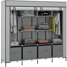 Fabric Wardrobe Dark Grey