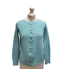 Stile Benetton Vintage Cardigan Merino Wool Turquoise Blue Round Neck  L