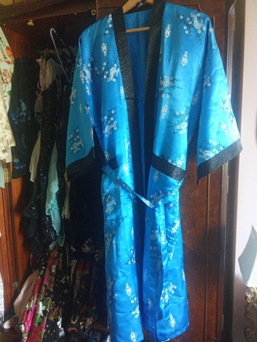 Thai silk blue oriental - oriental, kimono