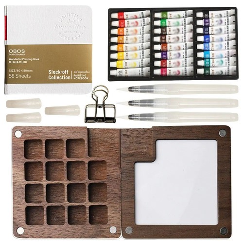 Portable watercolor paint set - portable,