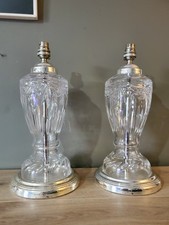 Pair of Stuart Crystal Cut Glass Table Lamps – Vintage British Luxury