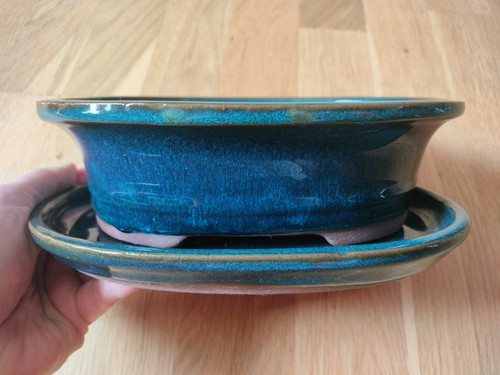 Blue glazed ceramic handmade - blue,