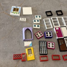 Job Lot LEGO Door White w Opening Windows Trans Panels  Mix Bundle House Build