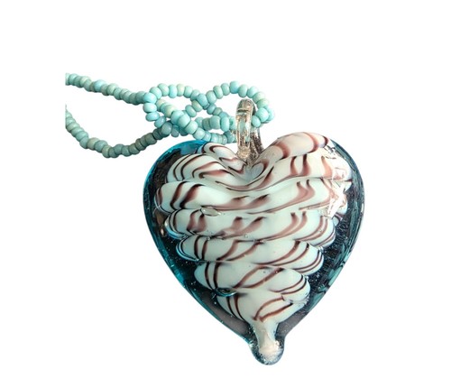 Murano glass heart pendant - heart,