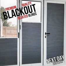BLACKOUT Frameless and easy to fit PLEATED BLINDS for bi-fold door Honeycomb