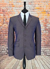 Mod Suit Purple & Gold Two Tone Suit 3 Button Slim Fitting Suit 1980's