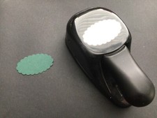Stampin Up Large Craft Card Punch scalloped OVAL 2” x 1 & 1/8” Paper Shapers 