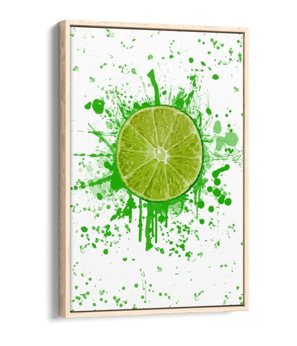 Lime fruit splash art paint - lime,