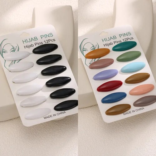 24pc hijab pins set black - 24pc,