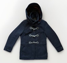 Barbour Navy Toggle Zipped Hooded Cotton Vintage Duffle Coat Womens Size UK 10