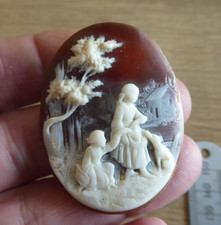 EXCELLENT ANTIQUE  CARVED CAMEO SHELL PLAQUE