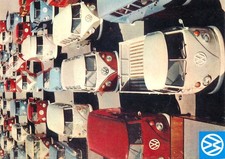 Picture Postcard__VW VOLKSWAGEN CAMPER VANS, 'SPLIT SCREENS' ADVERTISEMENT