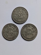 1938, 1940 & 1943 One Shilling