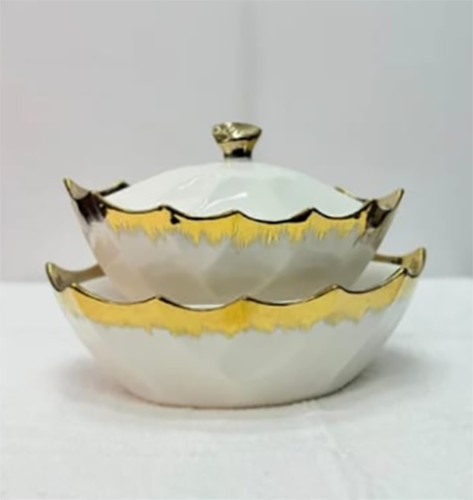 Piece white ceramic serving - piece,